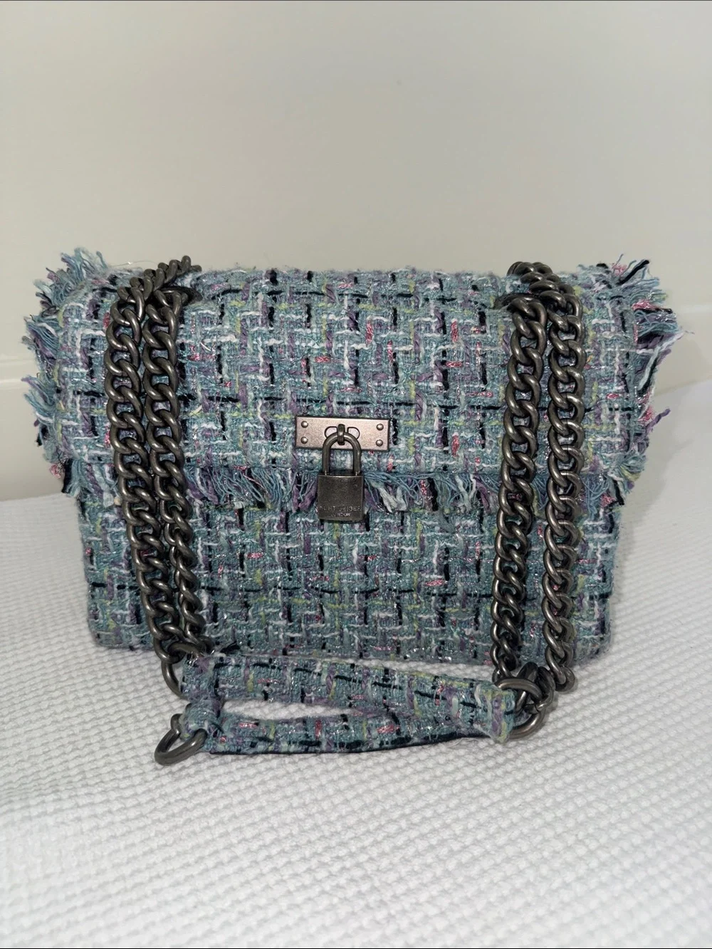 Kurt Geiger London Brixton Tweed Lock Shoulder Bag